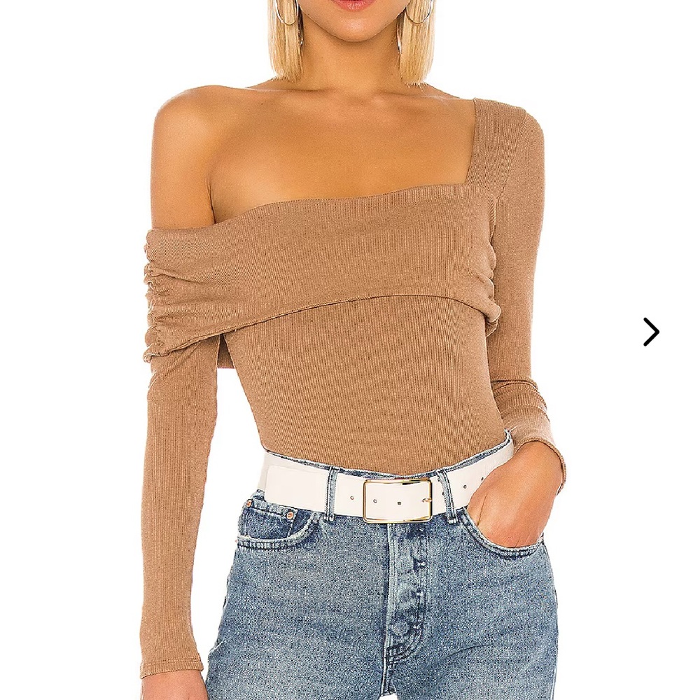 Lovers and Friends brown one shoulder bodysuit size Small